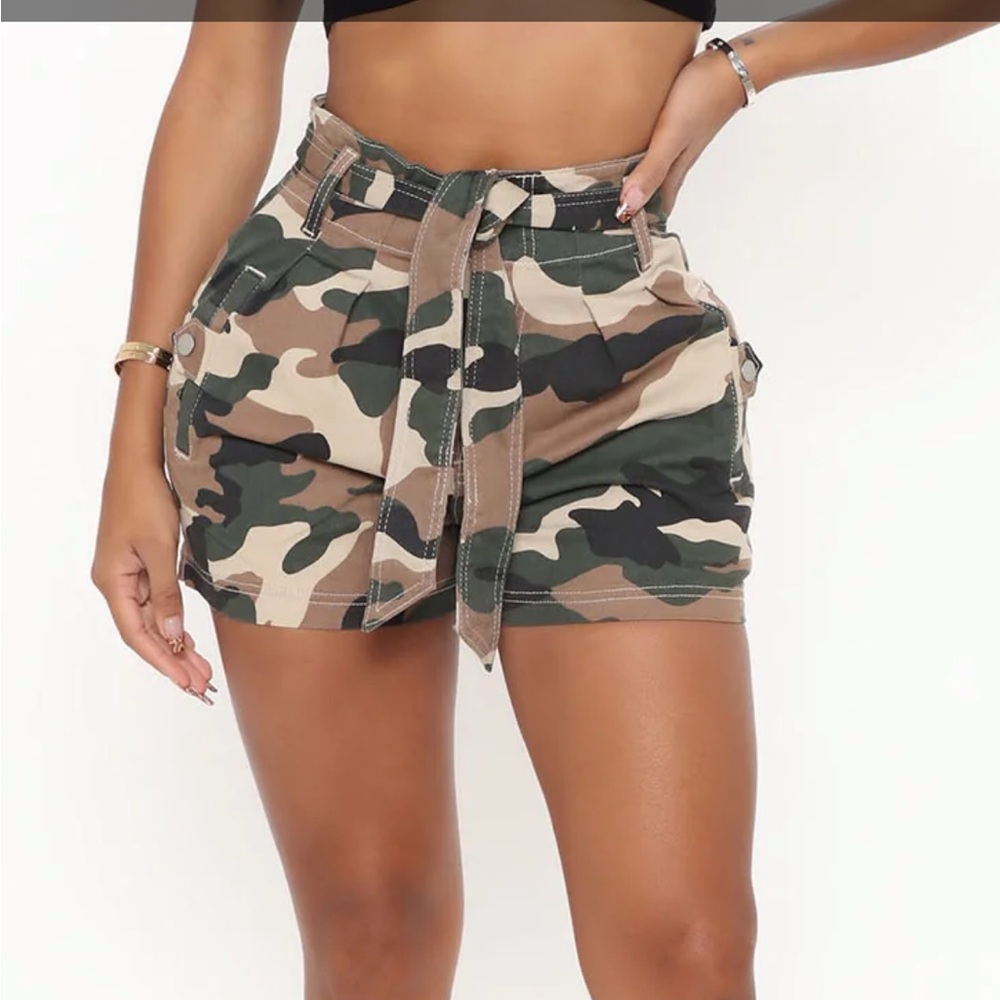 Camo Paperbag Shorts